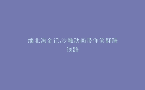 缅北淘金记,沙雕动画带你笑翻赚钱路