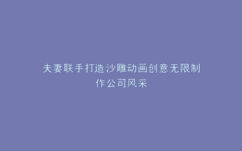 夫妻联手打造沙雕动画创意无限制作公司风采