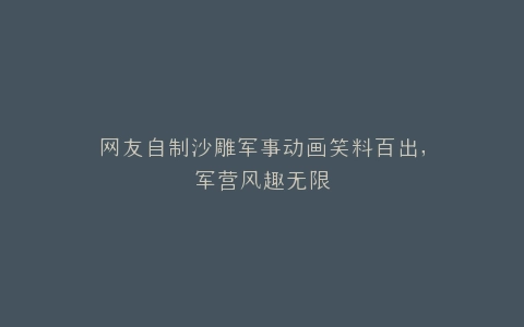 网友自制沙雕军事动画笑料百出,军营风趣无限