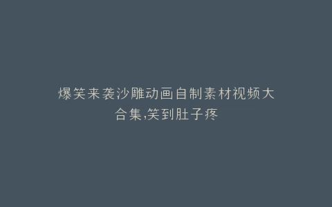 爆笑来袭沙雕动画自制素材视频大合集,笑到肚子疼