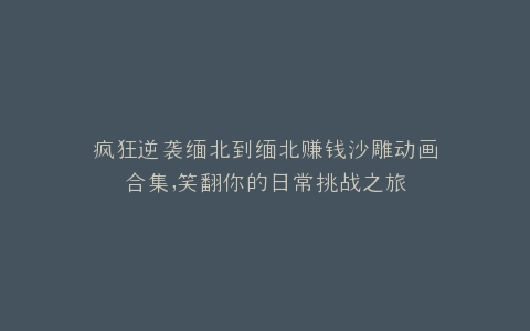 疯狂逆袭缅北到缅北赚钱沙雕动画合集,笑翻你的日常挑战之旅