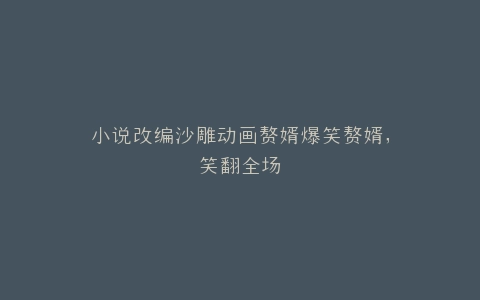小说改编沙雕动画赘婿爆笑赘婿,笑翻全场
