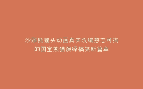 沙雕熊猫头动画真实改编憨态可掬的国宝熊猫演绎搞笑新篇章