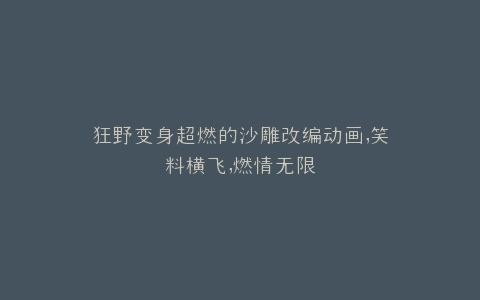 狂野变身超燃的沙雕改编动画,笑料横飞,燃情无限