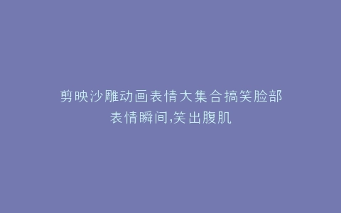 剪映沙雕动画表情大集合搞笑脸部表情瞬间,笑出腹肌